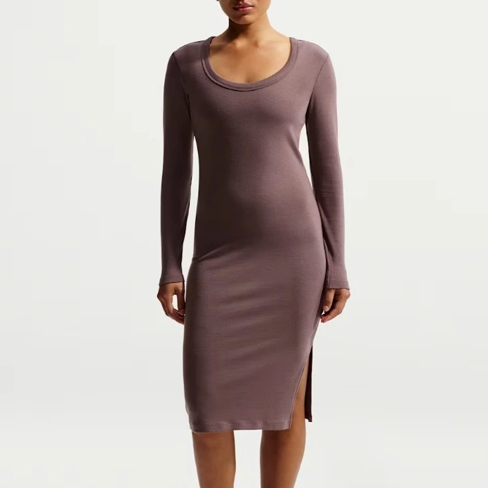 Nike Sportswear Chill Knit Vestido midi ajustado de manga larga - Mujer
