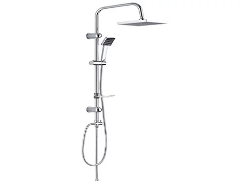 DP GRIFERIA Set de Ducha Cuadrado Modelo RY-S002, Lluvia, Plata