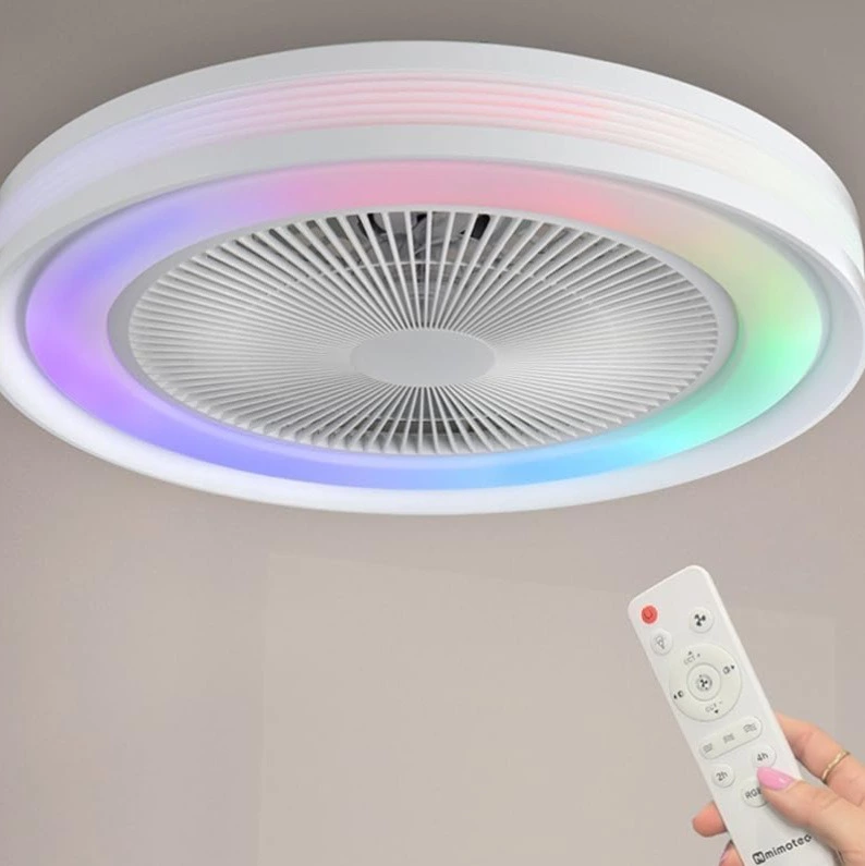 M mimotec - Ventilador de Techo LED Colours, Temperatura de Luz Regulable