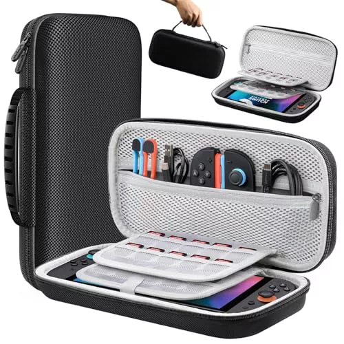 Lmcpa Funda para Consola Nintendo Switch 2 2025, Bolsa de Viaje con 20 Cartuchos de Juego