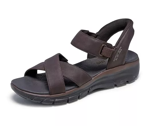 Skechers Easy Going-Somewhere Sunny, Zapatillas Mujer, Chocolate Duraleather/Gore, 36 EU
