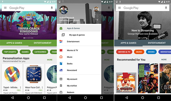 Google Play Store comienza a activar la nueva interfaz de su aplicación