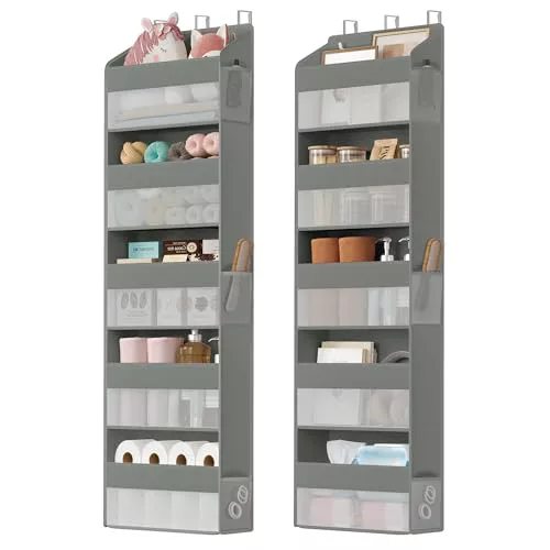 SONGMICS Organizador de Puerta, 5 Compartimentos, pack de 2