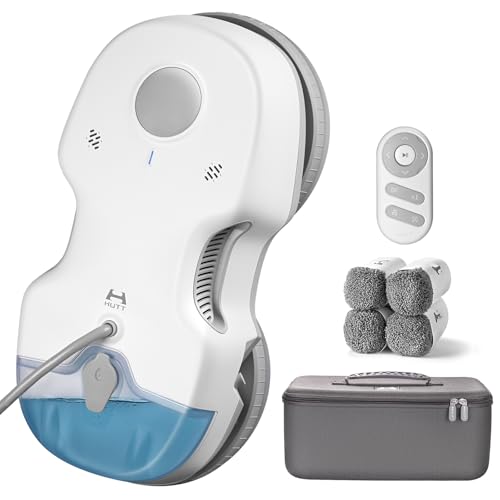 HUTT S7 Robot Limpiacristales 5500Pa, Robot Limpiador de Ventanas con Pulverización Automática, Sistema Dual Drive Flotante 3D, Navegación Inteligente y Protección Múltiple