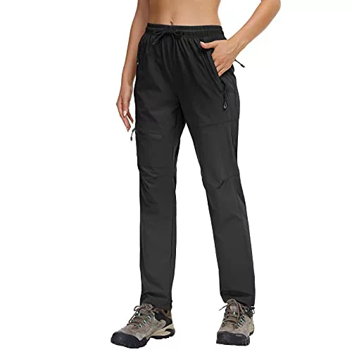 Butrends Pantalones de Senderismo para Mujer al Aire Libre Protección UV Impermeable Pantalones de Senderismo para Acampar de Secado rápido con Bolsillos con Cremallera