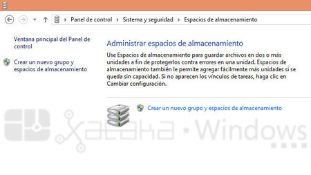 Administrador de espacios de almacenamiento de Windows 8