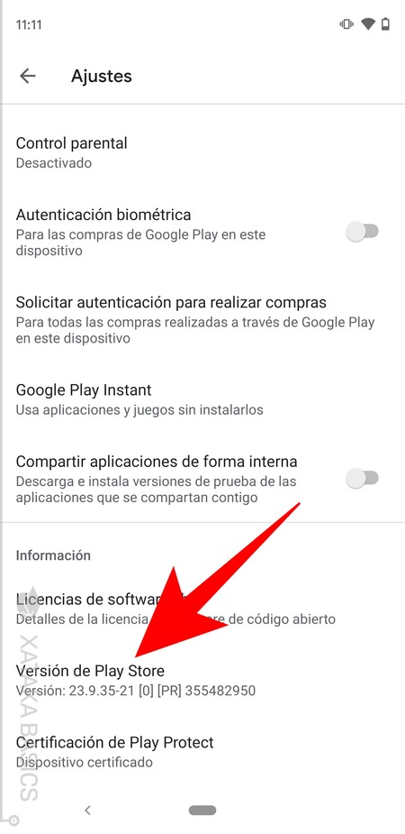 Version Play Store