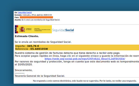 La Seguridad Social no quiere reembolsarte 345 euros vía mail: es todo una nueva estafa con phishing