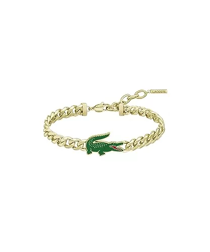 Lacoste Pulsera de Cadena para Hombre Colección ARTHOR en Oro Amarillo con un Charm en forma de Cocodrilo - 2040227