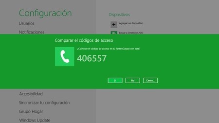Comparar el código de acceso de Bluetooth