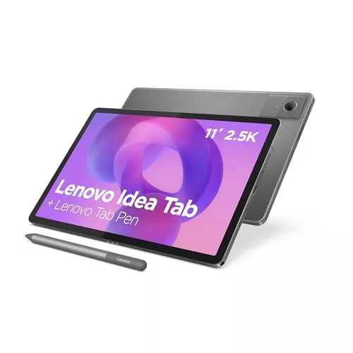 Lenovo Idea Tab - Tablet Táctil, IA integrada 11'' 2.5K, 90Hz (MediaTek Dimensity 6300, 8Corazones, RAM 8GB, UFS 2.2 128GB, Android 15, Wifi5 + Bluetooth) Tab Pen - Gris