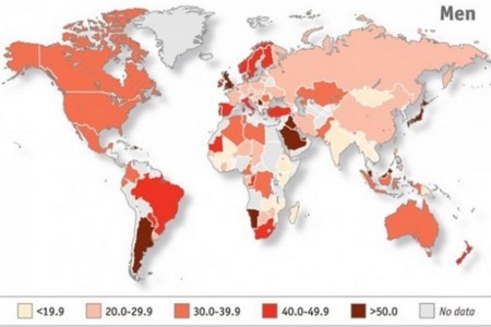 El mapa del sedentarismo en el mundo