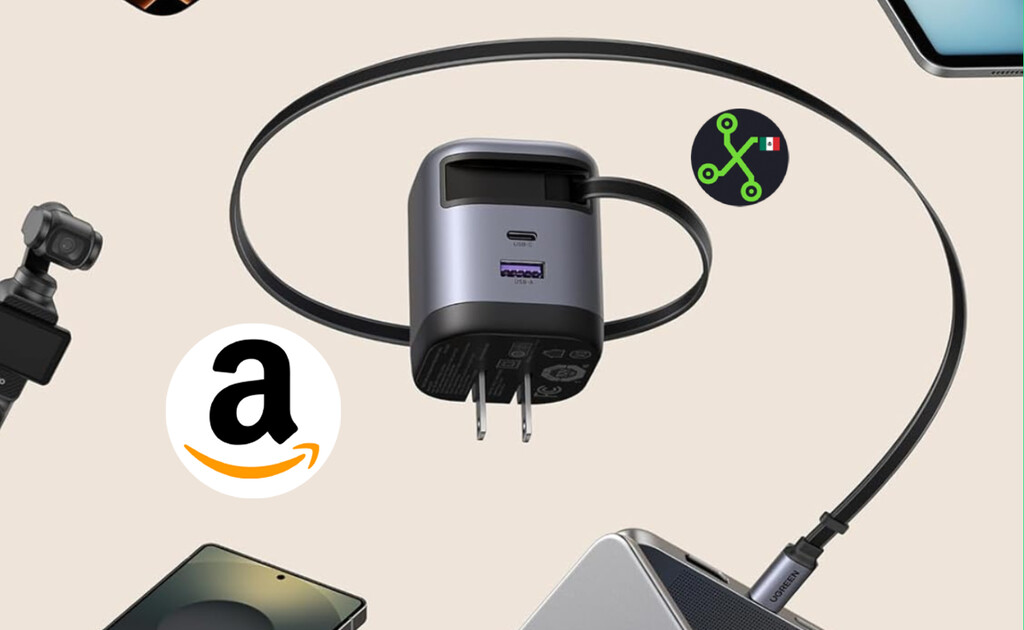 Por menos de 600 pesos puedes adquirir este cargador de UGREEN con cable retráctil y carga rápida en Amazon México