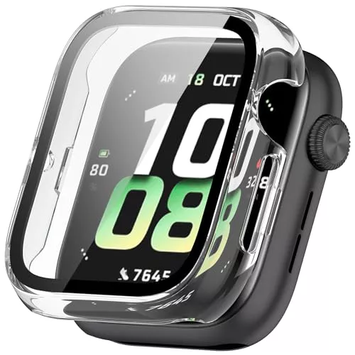 BoerHang Funda Compatible con Honor Watch 5, Estuche Rígido Anticolisión para PC + Película Protectora de Vidrio Templado, Funda Compatible con Honor Watch 5.(Transparente)