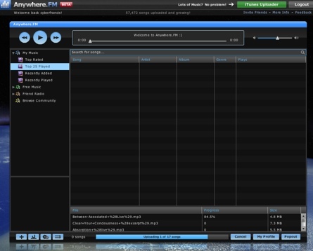 Anywhere.fm, escuchando nuestra librería de itunes desde la web