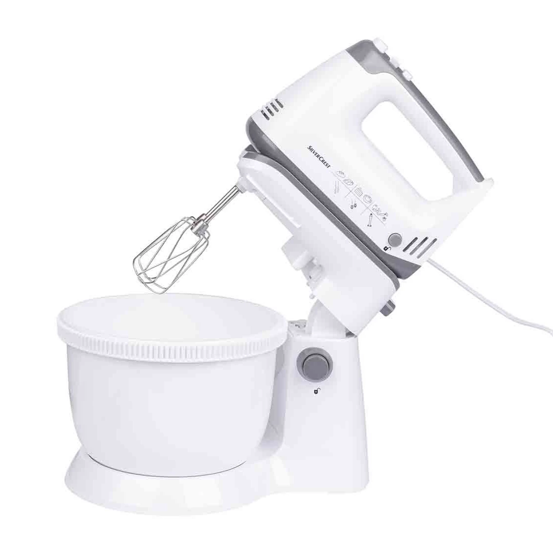 Batidora multifuncional con accesorios 300 W con soporte y función de batidora de mano.