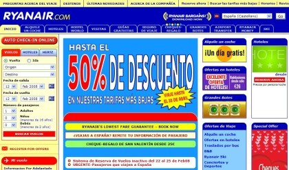El sistema de reservas de Ryanair fuera de servicio del 22 al 25 de febrero