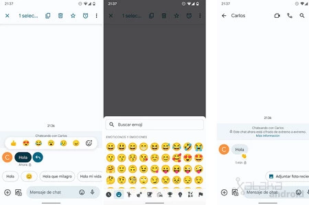 Google メッセージの反応