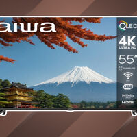 Pantalla QLED 4K de 55 pulgadas con marcos casi invisibles. Tiene Roku TV para instalar Netflix y muchas aplicaciones 