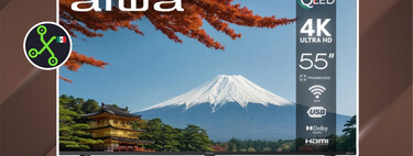 Pantalla QLED 4K de 55 pulgadas con marcos casi invisibles. Tiene Roku TV para instalar Netflix y muchas aplicaciones 