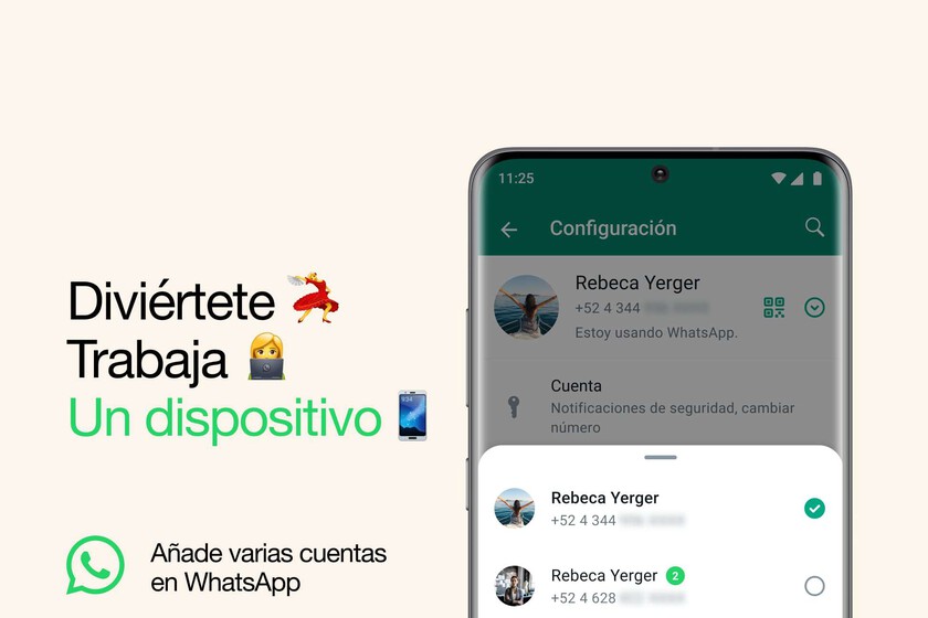 WhatsApp ya soporta dos cuentas a la vez sin cerrar sesión para cambiar entre ellas