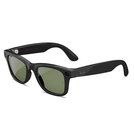 Gafas IA - Ray-Ban Meta Wayfarer (Gen 2), Negro brillante, Lentes en verde, Talla estándar