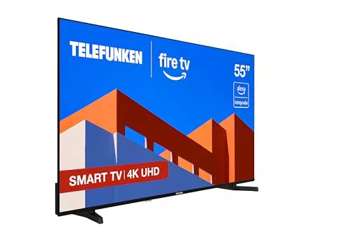 Telefunken 55FTV825, 55 Pulgadas 4K UHD, Smart TV Fire OS, HDR10, MEMC, Compatible con Alexa, Dolby Atmos, Apple AirPlay, Bluetooth