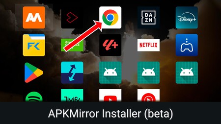 Google Chrome instalado en el Android TV con la apertura desde Sideload Launcher