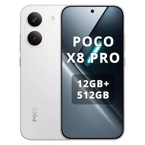 XIAOMI Poco X8 Pro Smartphone 12GB+512GB, Procesador Dimensity 8500-Ultra, Batería 6500mAh, Pantalla AMOLED súper brillante, Cámara principal Sony IMX882 de 50MP con OIS, Blanco