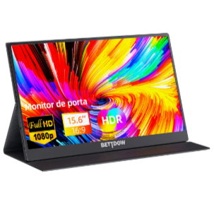 Monitor Portátil Gamer Bettdow 15.6'' Full HD 60Hz IPS Compatível 4K Preto
