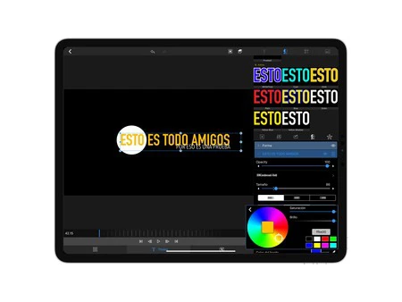 LumaFusion でのテキスト編集。