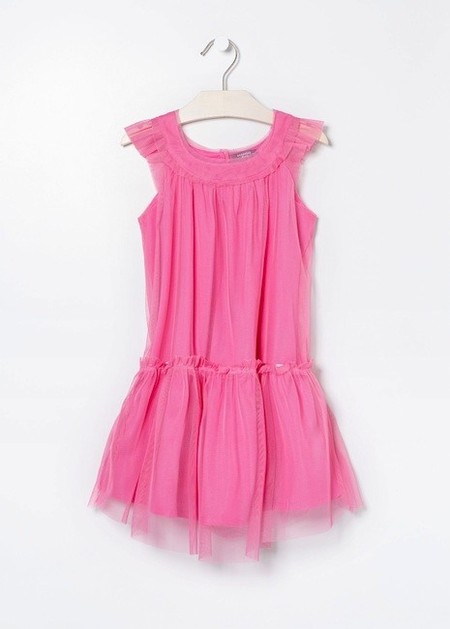 vestido tul rosa mango kids