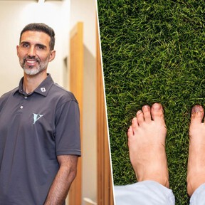 Sergio López López, fisioterapeuta: "A los 60 conviene entrenar el gesto de levantar la punta del pie. Junto a una silla levanta la parte delantera de los pies todo lo posible, y baja despacio"