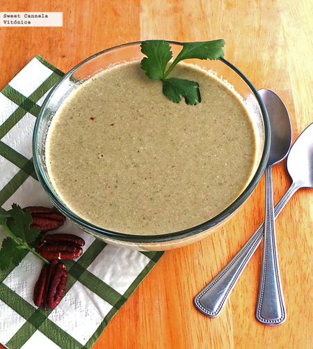 “Crema” de cilantro y nuez. Receta saludable