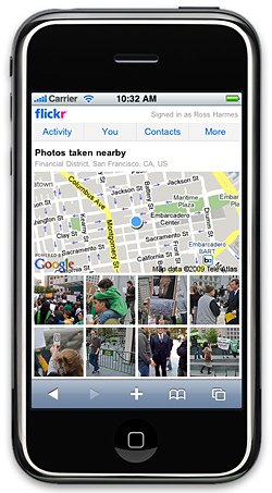Fotos cercanas de flickr, ahora en el móvil