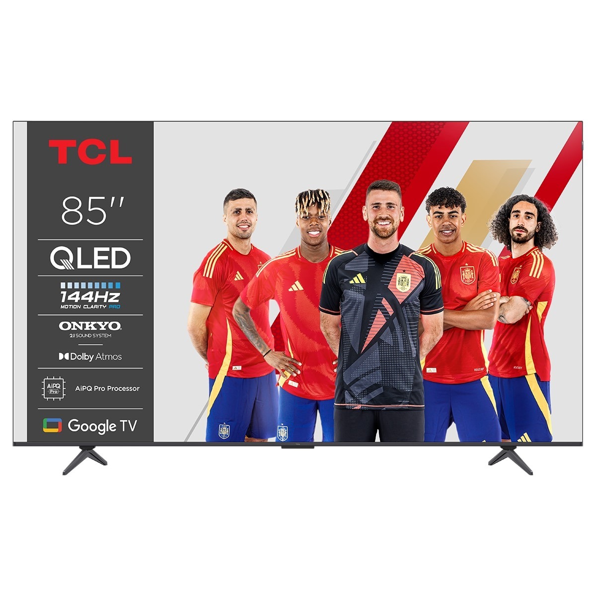 QLED TV 215.9 cm (85") TCL 85P8K, 4K HDR Ultra HD, Smart TV by Google TV, voice control, compatible with Google Assistant, Google Cast