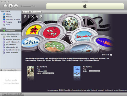 Los cortos de Pixar en la iTunes Store