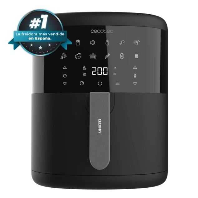 Freidora de aire - Cecotec Cecofry Bombastik 6000, 1700 W, 6 L, 80-200 ºC