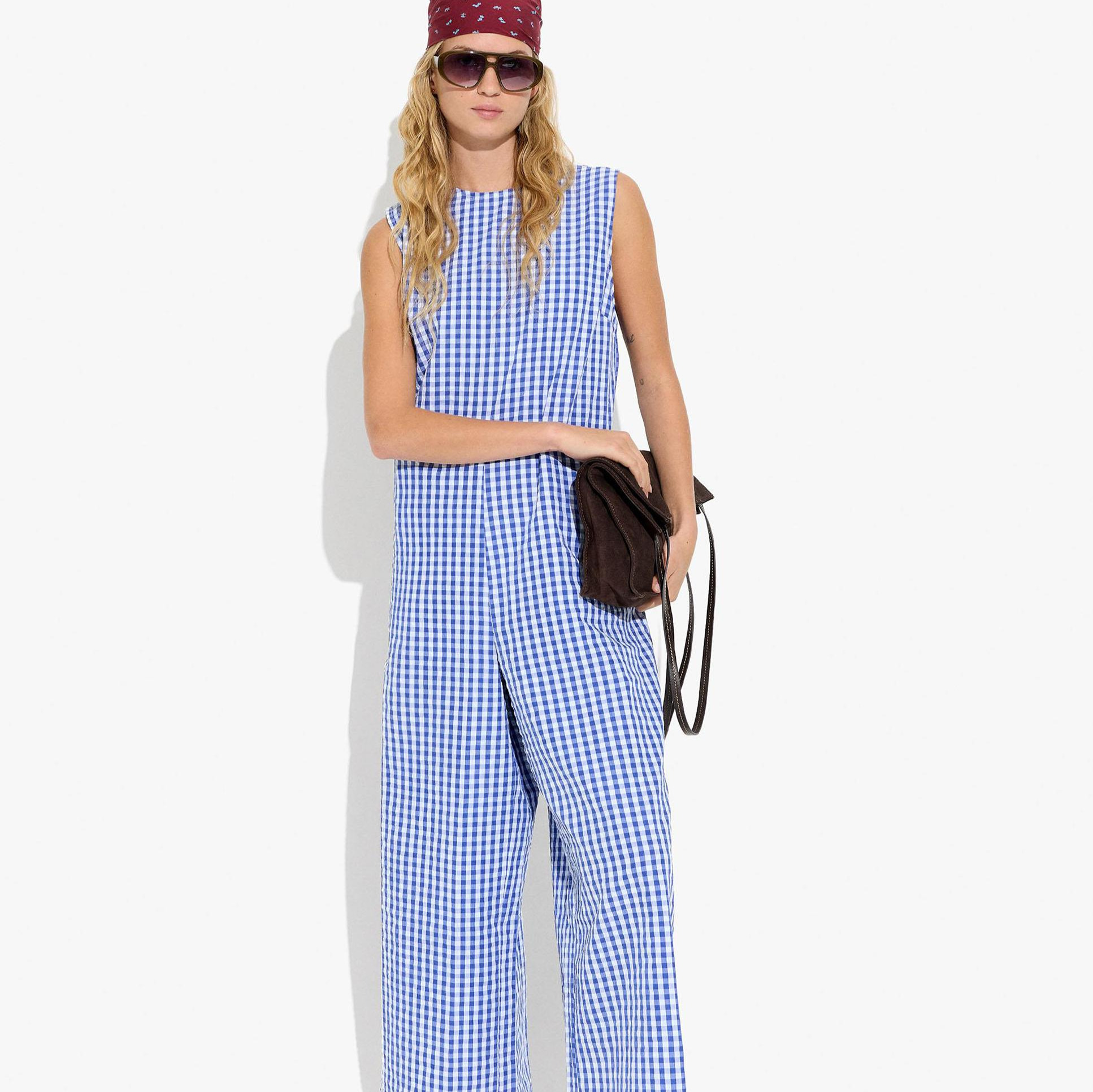 Mono largo con estampado vichy - Parfois - Azul