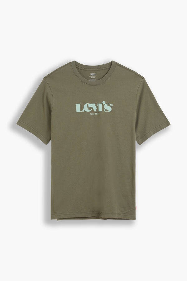 Camiseta de algodón con gráfico Levi's® en horizontal en el pecho. Ajuste relajado, cuello redondo.
