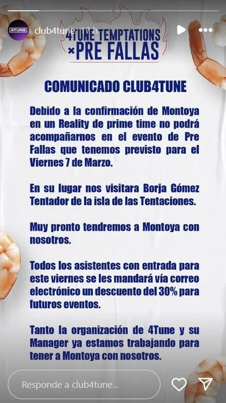 Comunicado discoteca club4tune