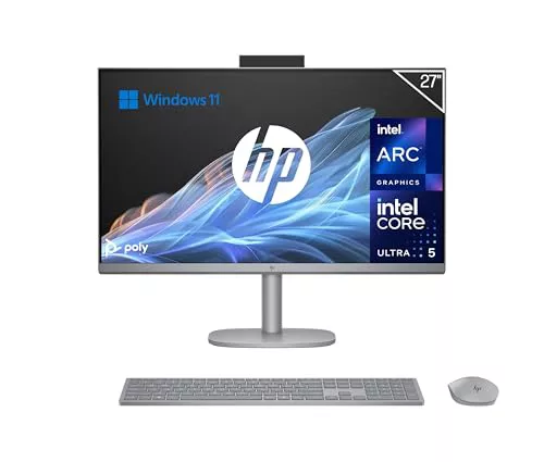 HP OmniStudio X All-in-One 27 FHD (Procesador Intel Ultra 5-125H, 16GB RAM, 1TB SSD, Gráfica Intel ARC, Windows 11) - Teclado QWERTY Español - Silver