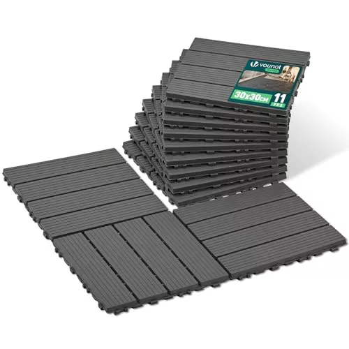 VOUNOT® Set de 11 Baldosas de Exterior 30x30 cm 1 m²