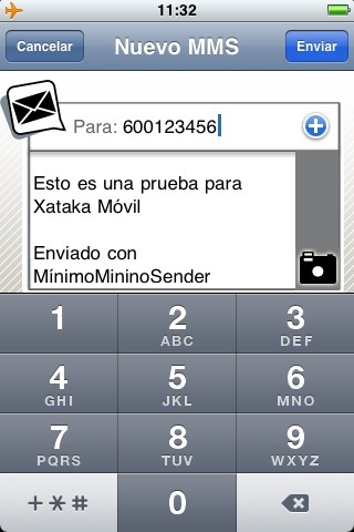 Mínimo Minino Sender, envía MMS desde el iPhone