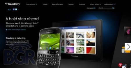 BlackBerry Bold Touch 9900 se deja ver en la web de RIM