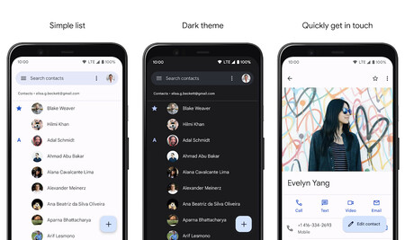 Contactos de Google alcanza los mil millones de descargas y se rediseña con 'Material You' en Android 12