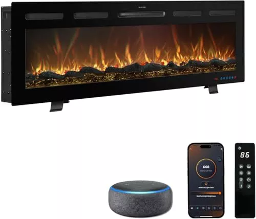 Mystflame Galaxy Pro Chimenea Eléctrica WiFi 91,5cm, Alexa, 750/1500W
