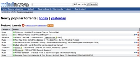 Mininova empieza a filtrar torrents