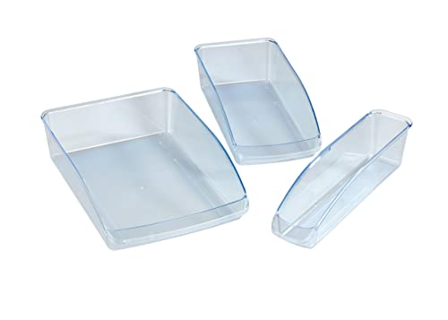 WENKO Organizador para refrigerador juego de 3 - 22.5 x 8 x 33 cm, Transparente