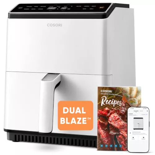 Cosori Freidora de Aire Dual Blaze 6,4L, Doble Resistencia, 11 Modos